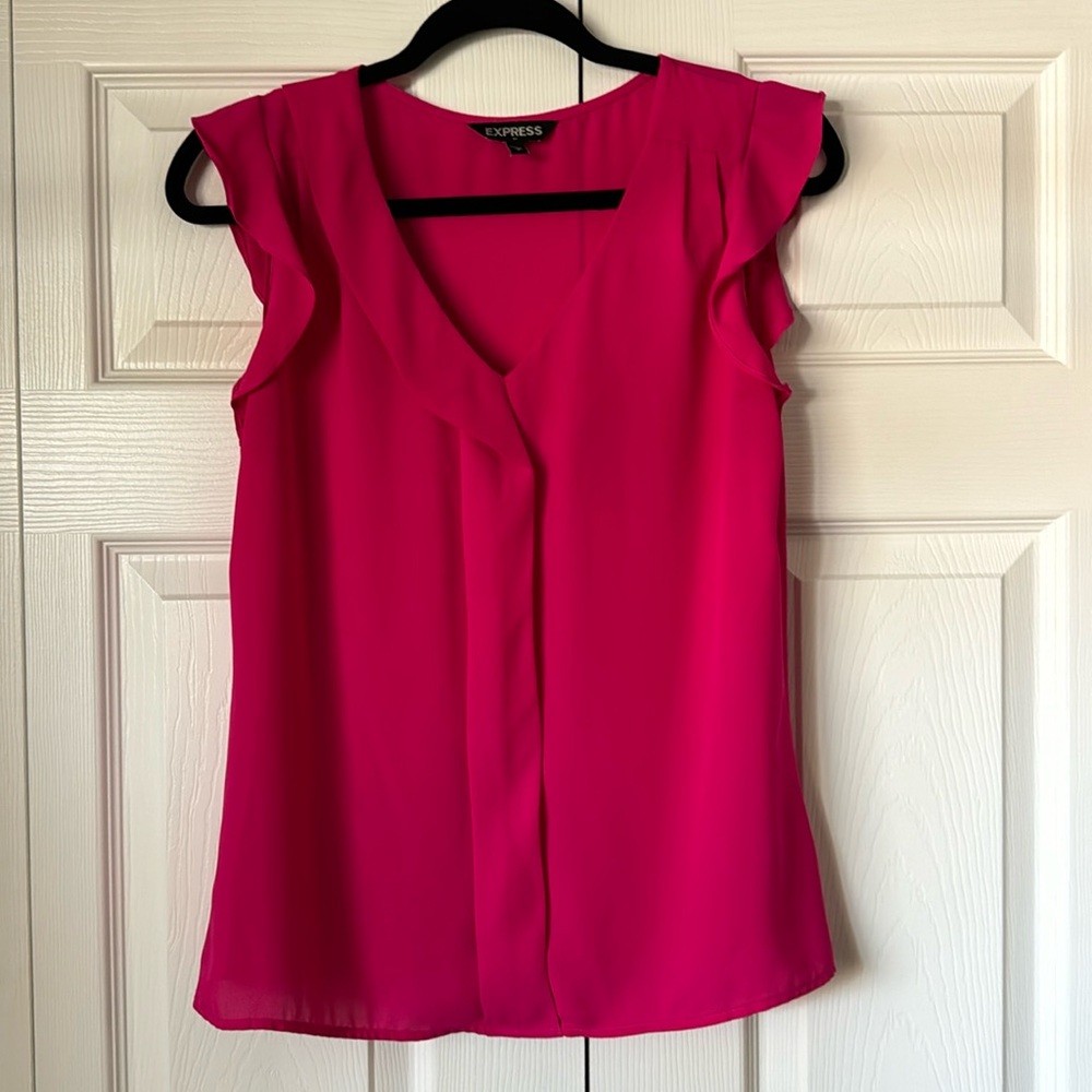 Magenta Pink Short Sleeve Express Blouse